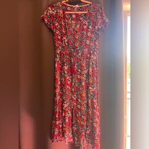 Knox Rose Red Floral Midi Dress